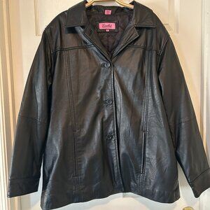 Vintage 90s Men's 2XL Leather Car Coat | Oversized Minimalist | Heavyweight